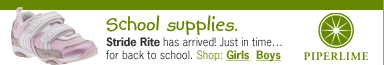 school supplies. stride rite has arrived! just in time... for back to school. piperlime.