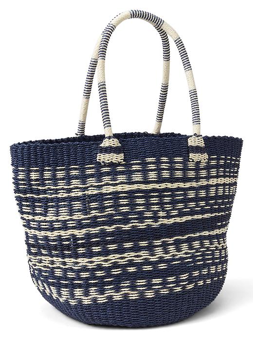Stripe straw tote Stripe straw tote