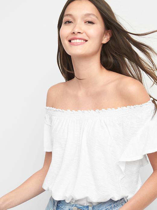 Smocked off-shoulder top Smocked off-shoulder top
