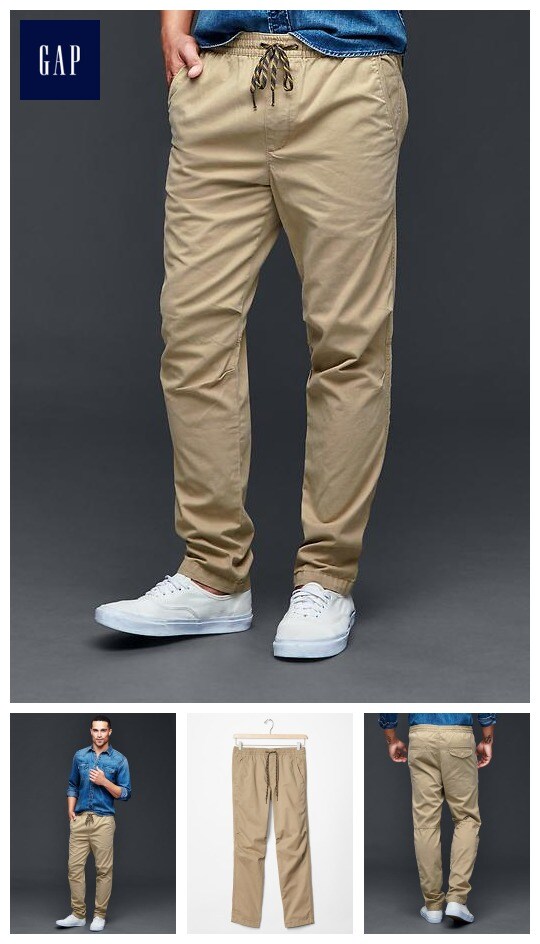 gap drawstring joggers in twill