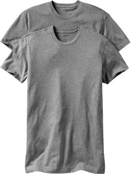 Men: Crew neck undershirt (2-pack) - heather gray