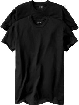 Men: Crew neck undershirt (2-pack) - black