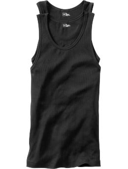 Men: basic tank (2-pack) - black