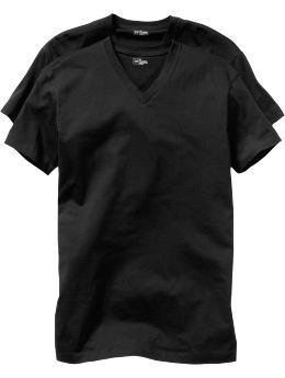 Men: V-neck undershirt (2-pack) - black