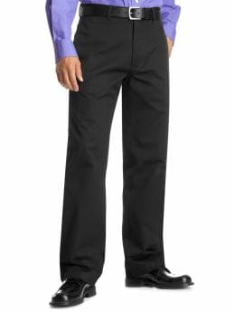 Men: Stain resistant straight fit pants - black