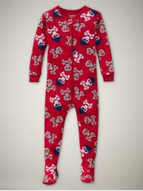 Skull-print footed one-piece