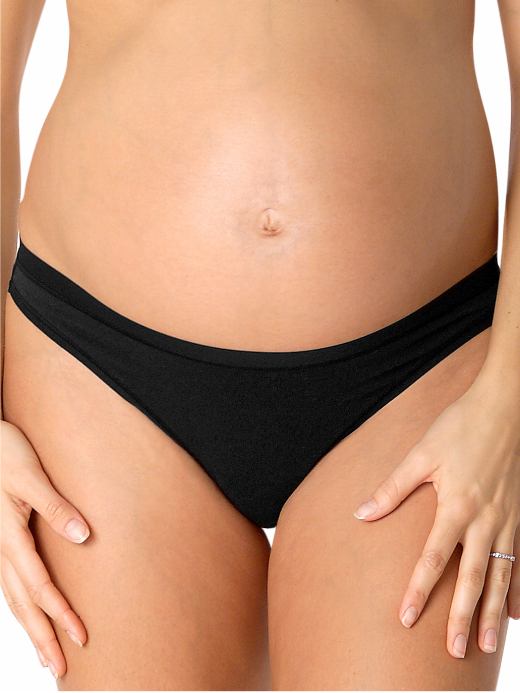 GapMaternity: stretch cotton thong (solid) - black