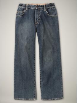 Loose fit elastic waist jeans