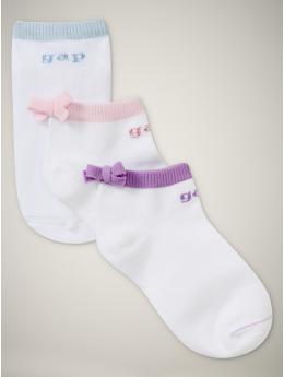 GapKids: Bowtie ankle socks (3-pack) - white