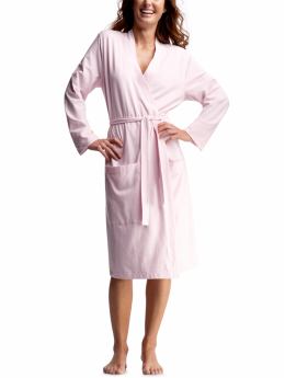 Women: Stretch jersey short robe - light peony
