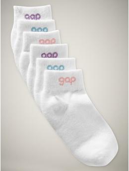 GapKids: 6-pack 1/4 top socks - white