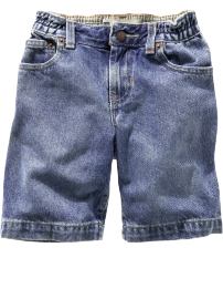 Denim elastic waist shorts