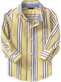 Long-sleeved oxford striped shirt