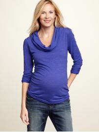 Tri-blend cowl neck T