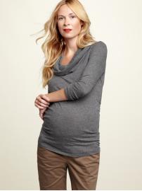 Tri-blend cowl neck T