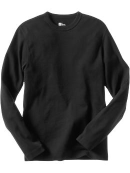Men: Fitted long-sleeved T - black