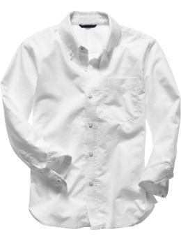 GapKids: Long-sleeved GapShield oxford shirt - white