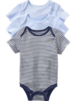 Gap.com: babyGap: Newborn: Short-sleeved essential bodysuit (3-pack): First Favorites : babygap sleeved favorites newborn short