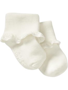 BabyGap: Eyelet ruffle socks (2-pack) - off white