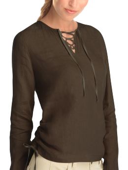 Ruched lace-up tunic
