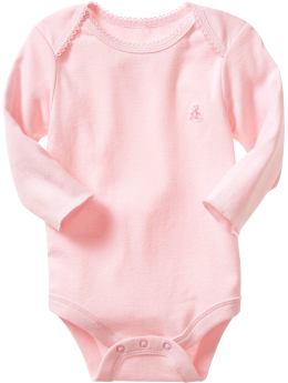 BabyGap: Long-sleeved essential bodysuit - talc pink