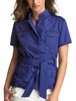 Gap.com: Women: Women: Short-sleeved military jacket: Jackets: Outerwear :  blue military military jacket petite jackets