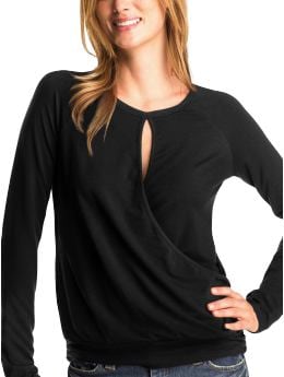 Long-sleeved Crossover Nursing Top