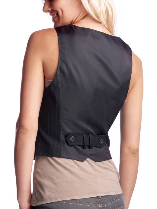 Women's Clothing: Women's Clothing: Striped cropped double-breasted vest: Outerwear | Gap :  striped cropped double-breasted vest pockets business womens