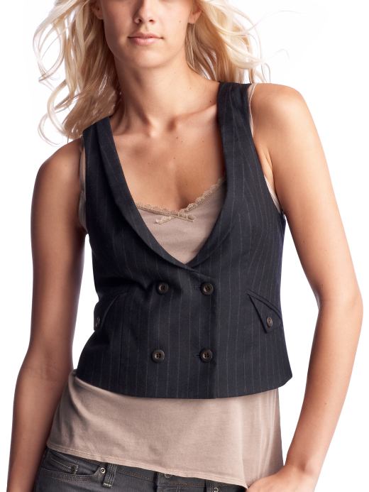 Women's Clothing: Women's Clothing: Striped cropped double-breasted vest: Outerwear New Arrivals | Gap from gap.com