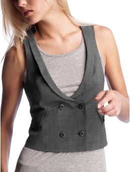 Women's Clothing: Women's Clothing: Cropped double-breasted vest: Outerwear | Gap Women's Clothing: Women's Clothing: Cropped double-breasted vest: Outerwear | Gap