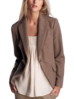 Women: The wool blazer - khaki heather