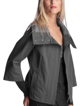 3/4 sleeve jacket Women: Cropped peplum jacket - gray