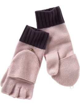 Cozy Accessories - Convertible gloves :  pink women accessory mittens