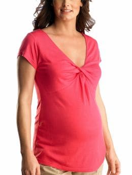 Gap Short-sleeved knot top - bright watermelon