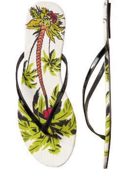 Gap.com: Women: Women: Printed flip flops: Happy Feet: Top Summer Trends :  gap flip flops palm trees shoes