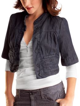 Gap Cropped elbow-sleeved denim jacket