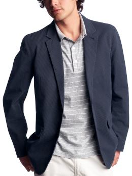 Men: Novelty striped blazer - french navy