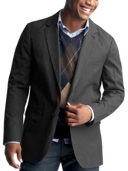 Men: Charcoal blazer - black
