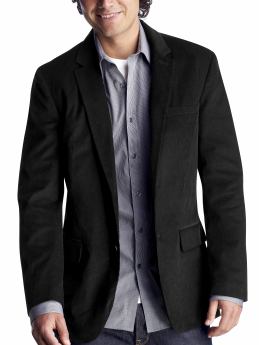 Men: Microwale corduroy blazer - black