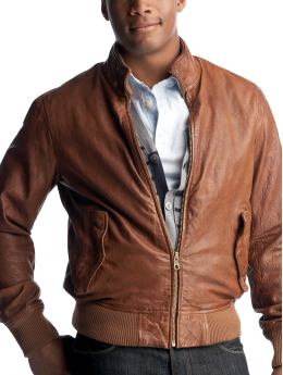 Men: The leather bomber - brown