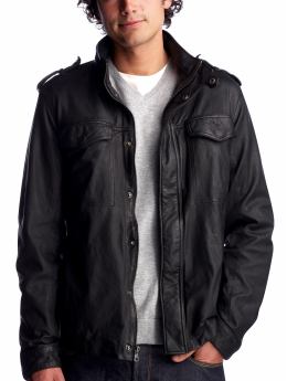 Men: The leather private jacket - true black