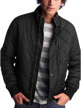 Men: The quilted bomber - true black