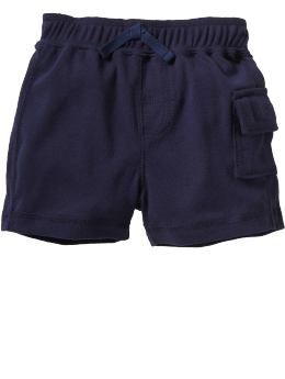 High-quality knit pre-washed cotton. - Elasticized waistband with drawstring detail, topstitched faux fly. Velcro® flap cargo pocket at side with embroidered Brannan bear detail.