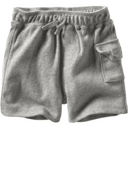 High-quality knit pre-washed cotton. - Elasticized waistband with drawstring detail, topstitched faux fly. Velcro® flap cargo pocket at side with embroidered Brannan bear detail.
