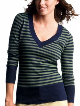 Gap.com: Women: Womens: Striped V-neck sweater: Vee & Crew Neck: Sweaters