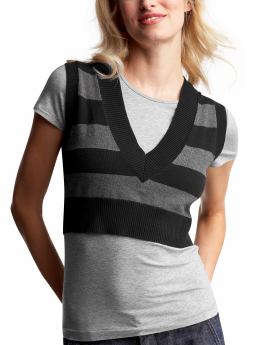 Gap.com: Women: Womens: Cropped knit striped vest: Tops: New Arrivals :  striped cropped knit striped vest knit womens