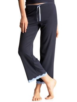 Gap.com: Women: Women: Ribbed lace-trimmed cropped pants: Supersoft Collection: Sleepwear :  cropped ribbed lace-trimmed cropped pants gapcom women