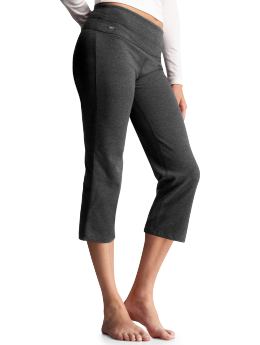 Women: Stretchy lounge capri pants - charcoal grey