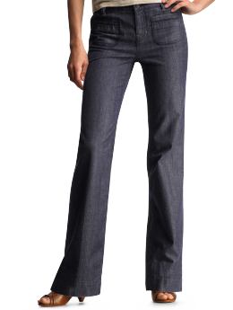 Women: High-rise trouser jeans (dark) - dark
