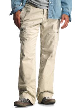 Men: Plain front cargo pants - khaki
